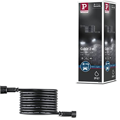 Paulmann 94582 Park + Light Außenleuchte Kabel 2m IP67 1-in/1-out max. 24 W Schwarz Zubehör Kunststoff Beleuchtungssystem