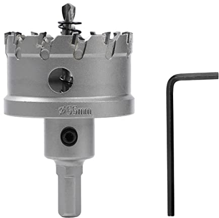 Dribotway Bi-Metal Hole Saw 55mm TCT Carbide Heavy Duty Industrial Grade Stainless Steel Hole Cutter for Mental Wood Stainless Steel Plastic Copper