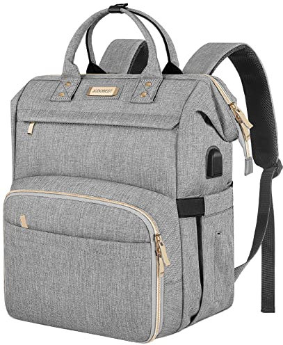 JCDOBEST Mochila para almuerzo, mochila térmica con aislamiento, lonchera para laptop con puerto USB para mujeres y hombres, se adapta a portátiles de 15.6 pulgadas