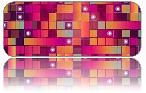 YENDOSTEEN Gaming-Mauspad,erweitertes Mauspad,XXL,große Computer-Tastatur,Quadrate Kreise bunt verbessert Präzision und Geschwindigkeit