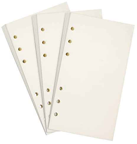 Toplive Lot de 3 recharges A6 [240 feuilles 480 pages] Papier ligné perforé 6 trous 100 g/m² épais pour reliure à 6 anneaux Journal Notebook-vierge