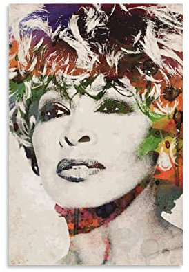 Tina Turner Buntes Aquarell-Leinwand-Poster für Zuhause, Schlafzimmer, Wohnzimmer, Büro, dekorativ, 60 x 90 cm