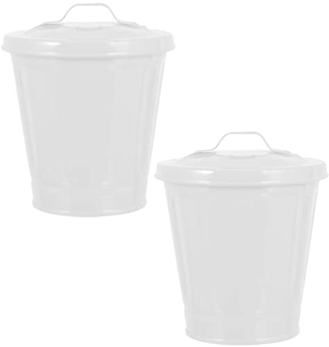 Toddmomy 2 Stück Verzinkte Eimer Metalleimer Zinn Mini-Spielzeugbehälter Für Schokoriegel Basteln Vase Gefälligkeiten Weiß