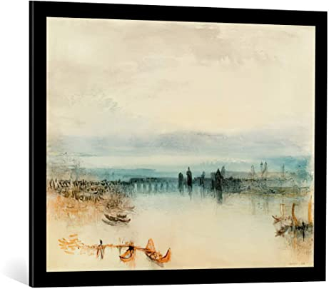kunst für alle Bild mit Bilder-Rahmen: Joseph Mallord William Turner Konstanz - dekorativer Kunstdruck, hochwertig gerahmt, 85x65 cm, Schwarz matt