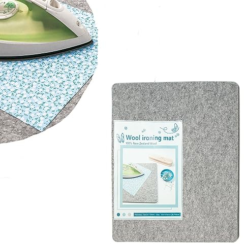 zalati Wool Pressing Mat Wool Felt Pads for Quilting Ironing Pad Portable Easy Press Iron Board Retains Heat for Sewing Projects - 13.5 x 17 inches