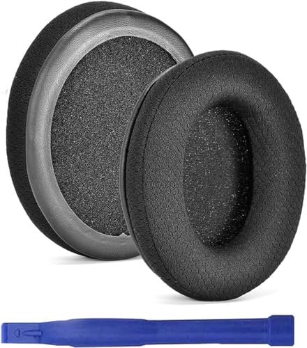 Adhiper Breathable Mesh Fabric Replacement Earpads for HyperX Cloud I/II/Alpha/Flight/Stinger/Core Headphones, Memory Foam, Black