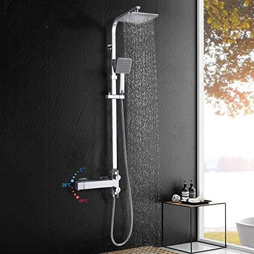 ILmira Ensemble de Douche Bain thermostatique Douche Ensemble de Montage Baignoire Pluie Douche mitigeur thermostatique Douche Montage Mural Salle de Bain système de Douche Auspicious Clouds
