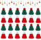 FCSNJH 24 Stück Mini Mützen Zum Basteln, Mini Weihnachtsmütze, Mützen Für Sorgenwürmchen, Mini Marshmallow, Sorgenwürmchen Zubehör, Weihnachtsmützen, Sorgenwürmchen, wichtelmütze, Mini Mützen