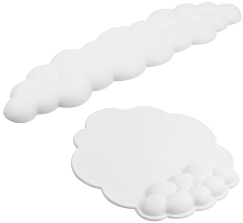 Jinlaili Handballenauflage für Tastatur und Maus, Cloud Handgelenkauflage Weiche, Tastatur Handgelenkstützen Ergonomisches, Rutschfeste, Schreibtisch Wrist Set für Spiele Büro Zuhause (Set A)