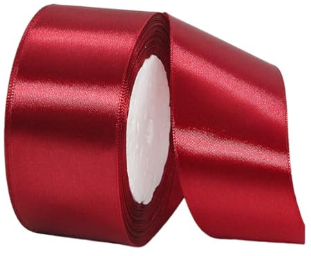 Satinband Weinrot 40mm Breit Geschenkband Satin,22m Satinbänder Weinrot Dick Schleifenband Dekoband Seidenband Geschenkverpackung Stoffband Geschenkbänder für Dekorieren Basteln Kleid Hochzeit