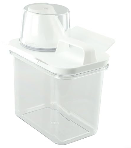 Luftdichter Waschmittelspender, stabil, auslaufsicher, Messbecher (1100 ml)