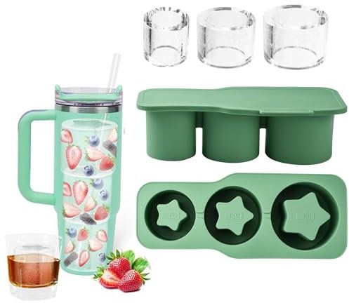 UR URLIFEHALL 1 bac à glaçons en silicone avec couvercle pour tasses Stanley en forme d'étoile Moules à glaçons pour gobelets, cocktails, whisky, boissons, café