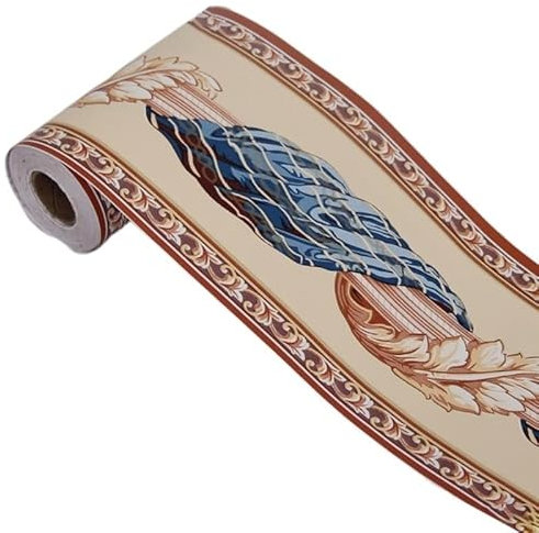 QSCTYG 10 Meter PVC wasserdicht Taillenlinie pastoralen Stil Selbstklebende Wand Sockelleiste Tapete Wohnzimmer Dekor Bordüre Wandaufkleber(05)