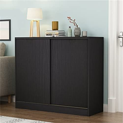 SmPinnaA Flur Schuhschrank Schiebetür Schuhschrank Balkonschrank Modern,Black-90x40x100cm
