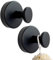 Peaceya 2 Piezas Gancho Ventosa de Succión Negro, Colgador Toalla Baño Cocina, Toallero Ventosa Pared Sin Taladro, Ganchos Ventosa Fuerte, Accesorio de Baño Inoxidable Acabado Cepillado