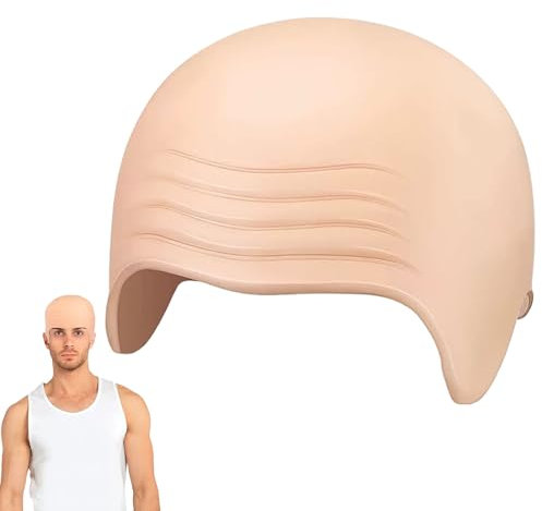 SSKHE 1 x Latex-Perücke, Glatze, Uni, Erwachsene, dicke Haut, Totenkopf-Perücke, Kostümzubehör für Halloween, Kostümpartys