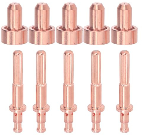 Plasmaschneider-Düsen-Elektroden-Kit, hochtemperaturbeständige Messing-Verbrauchsmaterialien für MC60 MC100-Taschenlampe, 10-teiliges Set