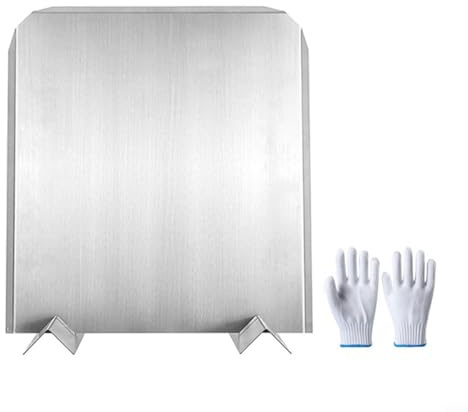 NINMORTH Panneau arrière réflecteur de chaleur de cheminée 40,6 x 45,7 cm, en acier inoxydable avec support réglable pour chauffage domestique