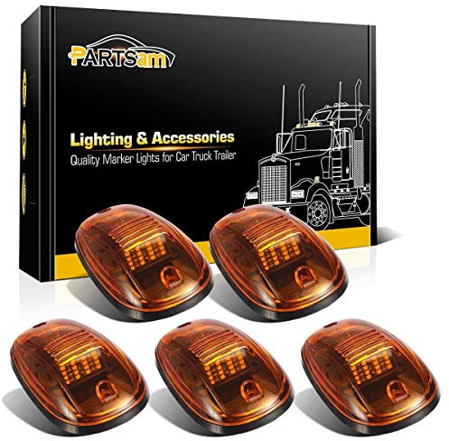 Partsam 5 Stück 16 LED Bernstein Fahrerhausleuchte Top Running Clearance Cab Markierungsleuchten 264146AM Montage kompatibel mit Dodge Ram 1500 2500 3500 4500 5500 2003–2018 Pickup Trucks