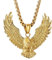 Beydodo Kette Herren Edelstahl mit Anhänger Adler, Halskette Personalisiert Hip Hop Kette Gold 60CM für Männer Jungs