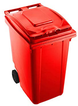 Mobil Plastic Poubelle pour tri sélectif déchets 360 L pour Usage extérieur - Rouge (UNI en 840)
