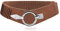 Glamexx24 Elastischer Damen Taillengürtel gürtel 6cm breiter Hüftgürtel mit silberner Ring (Nougat, Taillenweite 75cm-110cm)