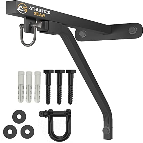 Athletics Gear AG Supporto per Sacco da Boxe di Athletics Gear | Calibro 16 per carichi Pesanti con grillo a D, Girevole e dispositivi di Fissaggio (Montaggio a Parete da 42 cm)