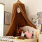 Koomiao Baby-Himmelbetthimmel, Babybett-Vorhang zum Aufhängen, rund, Prinzessin, Insektennetz, Moskitonetz für Kinderzimmer und Spielzimmer, Dekoration, Höhe 250 cm, Braun