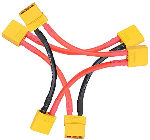 LINSYRC 2-Pack XT90 Serie Stecker 1-Buchse und 2-Männlich Adapter Kabel mit 10CM 10AWG Silikonkabel für RC Lipo Batterie Hubschrauber Quadcopter
