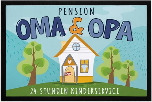 SpecialMe® Fußmatte Geschenk Pension Oma und Opa Großeltern Geschenkidee Weihnachten rutschfest & waschbar Blau 60x40cm