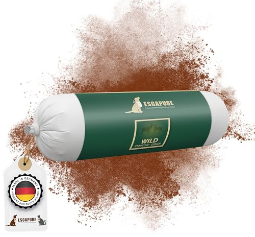 Escapure Nassfutter Wurst mit Wild 800g - Delikatessrollen mit 91% Fleischanteil - Ergänzungsfuttermittel für Hunde in Wurstform - Hunde Fleischrollen - getreidefreie Hundewurst mit Hirsekuchen