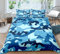 PEIHUODAN Blau Braun Grau Dunkelgrün Camouflage Bettwäsche 2/3-teiliges Bettbezug-Set Mikrofaser-Polyester Herren Jungen Reißverschluss Bettbezug mit Kissenbezug 50x75 cm (Blau,135x200 cm)