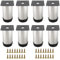 Eidoct 8 Pcs 100mm Adjustable Legs, Stainless Steel Heavy Duty Metal Furniture Feet with 32 Pcs Screws, Stainless Steel Adjustable Feet Kitchen Cupboard Sofa Beds Furniture Legs 4INCH