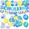 Einschulung Deko,Schulkind Deko Einschulungsdeko Junge Mädchen,Schuleinführung Deko Schulanfang Deko,Schulkind Girlande,Luftballon mit ABC,123 Motiv für Jungen Mädchen,Aufkleber Einschulung,Blau
