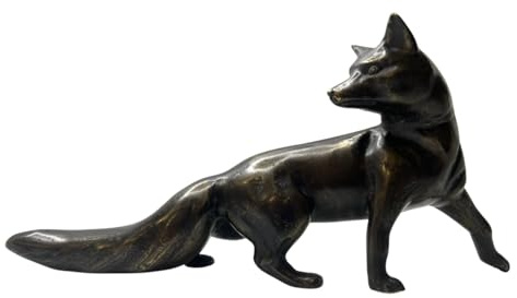 IDYL Bronze-Skulptur Fuchs XL 17 x 40 cm | Handgefertigt, Wetterfest, 17x40 cm