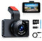 Range Tour Dashcam Coche Delantero con Tarjeta SD 64G, 1080P FHD 3 Cámara integrada para Coche, Dashcam Auto con Gran Angular de 170°, visión Nocturna, WDR, grabación en Bucle
