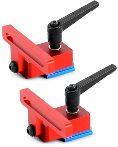 QWORK® 2 piezas 30 tipo T-ranura guía Stop,Tope de la pista de inglete, para pistas en T con ranura en T, herramientas manuales de carpintería