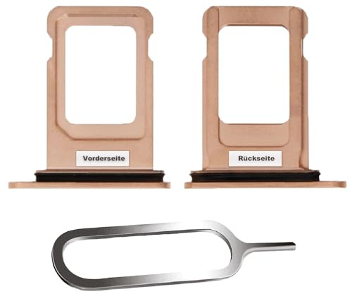 IS-TECK SIM-Kartenhalter Ersatz SIM-Tray Kompatibel mit iPhone XS MAX inklusive SIM-Nadel SIM-Kartensteckplatz (Gold)