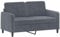 vidaXL Sofa 2-Sitzer, Loungesofa Couch mit Armlehnen Rückenkissen, Wohnzimmersofa Designsofa Metallgestell, Sitzmöbel Zweisitzer, Dunkelgrau Samt