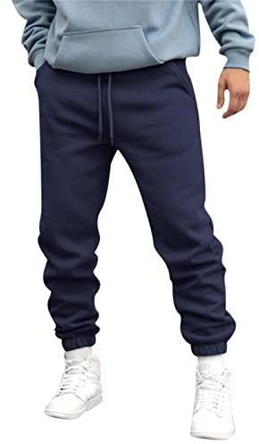 Prime Deals of The Day Today Only Herren Regular Slim Chinohose Herren Herbst und Winter High Street Mode Freizeit Lose Sport Laufen Einfarbig Schnürhose Pullover Hose Hose