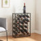 [en.casa] Casier à Vin pour 25 Bouteilles Range-Bouteille Étagère à Vin Porte Bouteilles avec Surface de Rangement pour Verres Accessoires Acier 72 x 53 x 20 cm Noir Mat