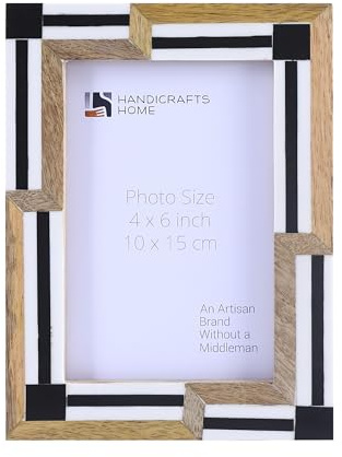 Handicrafts Home 4x6 Picture Frames - Silhouette-Sequenced Collection - Vintage Style Wall Hanging - Farmhouse Photo Frame for Living Room, Home Decor, Pre Wedding, Family Picture, Handmade Gift