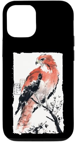iPhone 12/12 Pro Japanese Falcon Ink Art Traditional Watercolor Sumi-E Style Case