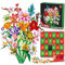 RICOKJRDE Adventskalender 2024 Für Kinder, Erwachsene Und Jugendliche, 24-Tage-Adventskalender, Blumenstrauß-Baustein-Weihnachts-Countdown-Kalender, Kunstblumen-Baustein-Spielzeugset (Daisy)