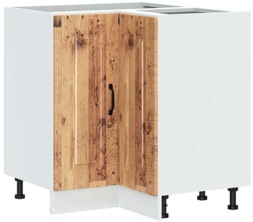 vidaXL Küchen-Eckunterschrank Kalmar Altholz-Optik Holzwerkstoff, Eckunterschrank, Küchenschrank, Küchen-Eckunterschrank, Eckunterschrank für Küche