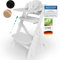 ZWERGHELD® Premium Kinderhochstuhl ZS3 Set - mitwachsend klappbar verstellbar, Hochstuhl Baby ab 6 Monaten bis 90kg belastbar, mit Essbrett - Treppenhochstuhl Kinderstuhl Holz High Chair (snow-white)
