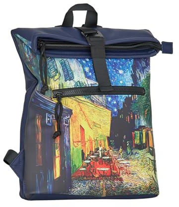 New Rebels Mart Los Angeles Cafe at Night Wasserabweisender Rucksack – 7l Rolltop – Modische Tasche Für Jedes Abenteuer – Wasserabweisender Rucksack Unisex - Night Darkgreen