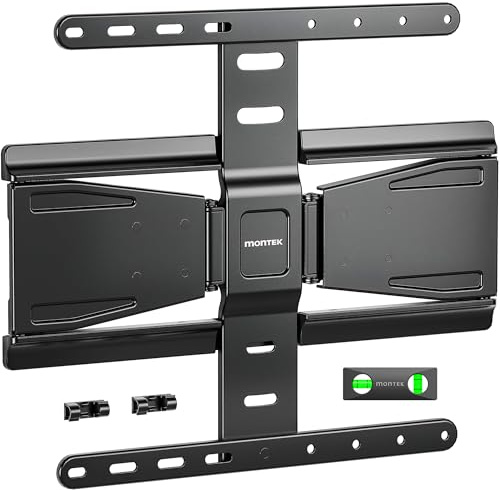 monTEK 0.77 Ultra Slim TV Wall Bracket for 37-75 Inch TVs up to 65kg | Full Moiton TV Wall Mount, Swivel, Tilt & Extendable, Low-Profile TV Bracket with Widened Steel Arms, Max VESA 400x400 mm