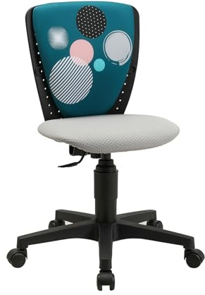 TOPSTAR S'cool 3 Kinderdrehstuhl mit Motivstoff – ergonomischer Schreibtischstuhl für Kinder – höhenverstellbar, mitwachsend, Top Preis-Leitung, GS-geprüft – Motiv Dots