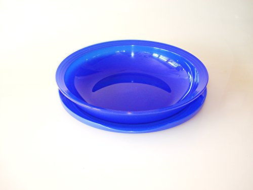 Tupperware Junge Welle Teller mit Deckel BLAU 700 ml Servieschale Swingtime Schale Swing Time Schüssel